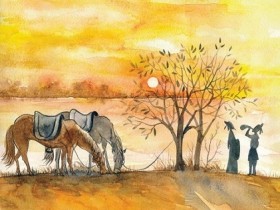居人匹马映林嘶,行人去棹依波转。全诗词意思及赏析